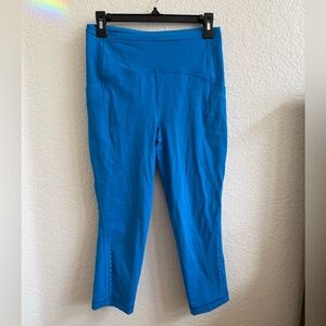Lululemon Athletica Blue Cropped Fast and Free Athletic Yoga Leggings Pants 8